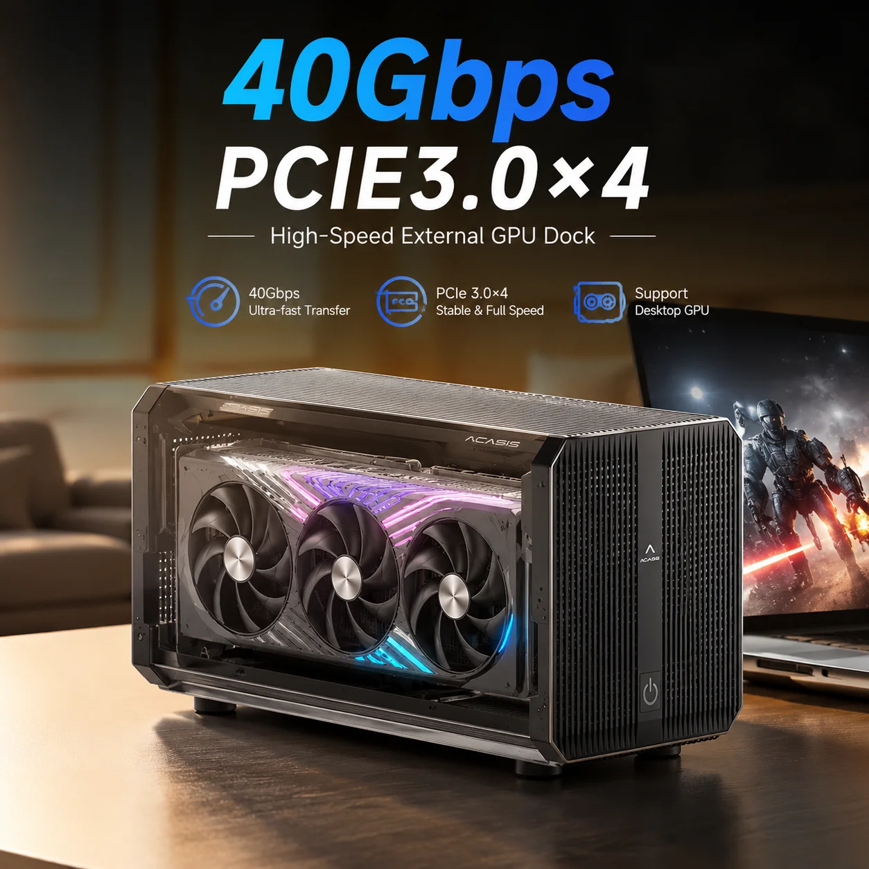 Carcasa eGPU Acasis de 40Gbps  - Thunderbolt 4 External Gpu Enclosure reseña y precio